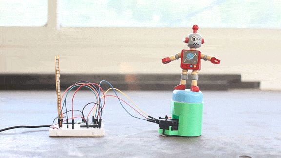 Animated robot illustrating multidisciplinary work
